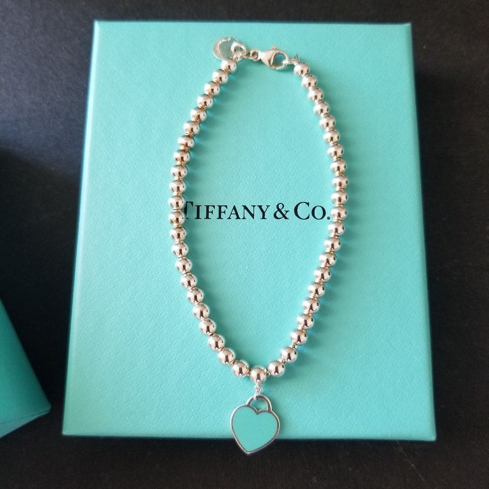 Tiffany & Co. Blue Enamel Heart Bracelet